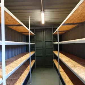 20 x 8Ft 9ft 6 high cube Container, With Anti Condensation, Lighting & Shelving. - First Choice Shipping Containers