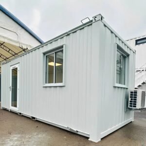 21ft x 8ft Custom Office Cabin – Refurbished Portable Building with A/C & Glazed Door - Colli Trans Containers