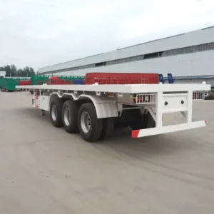 3 Axle Transport 20ft 40ft Container Flatbed Semi Trailer For Sale - Waitrosecowes Store