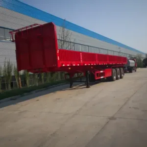 3 Axles 40 Foot Container Tray Cargo Semi Trailer with Side Cover - Waitrosecowes Store