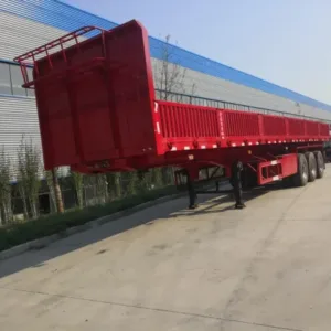 3 Axles 40 Foot Container Tray Cargo Semi Trailer with Side Cover - Waitrosecowes Store