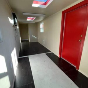 40FT Modified Shipping Container Office – 800 Sq Ft, Red, w/ Bathroom & Storage