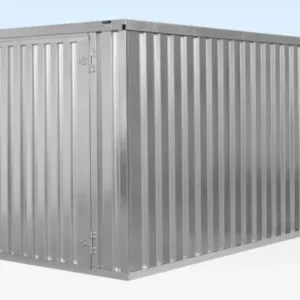 4M X 2.1M Flat Pack Container Store – Galvanized