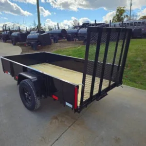 5′ X 10′ Utility Trailer Straight Deck 18″ Sides Tall Gate