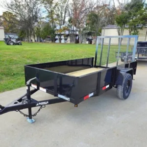 5′ X 10′ Utility Trailer Straight Deck 18″ Sides Tall Gate