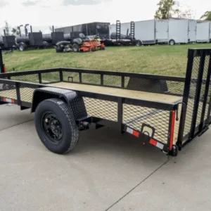 6.4×12 Dovetail Utility Trailer with 1ft Mesh Sides 3,500lb Axle