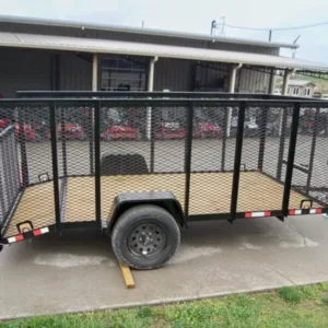 6.4×12 Dovetail Utility Trailer with 4ft Mesh Sides 3,500lb Axle