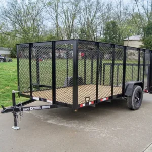 6.4×12 Dovetail Utility Trailer with 4ft Mesh Sides 3,500lb Axle