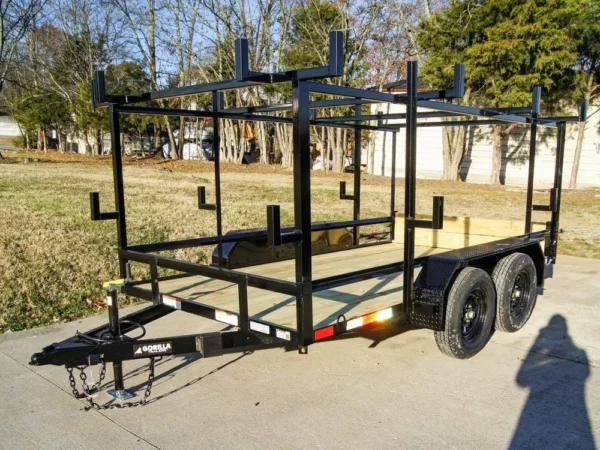 6.4×12 Straight Deck Utility Trailer 4.5ft Ladder Racks (2) 3,500lb Axles 6.4×12 Straight Deck Utility Trailer 4.5ft Ladder Racks (2) 3,500lb Axles