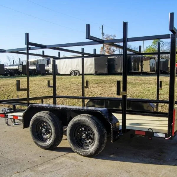 6.4×12 Straight Deck Utility Trailer 4.5ft Ladder Racks (2) 3,500lb Axles 6.4×12 Straight Deck Utility Trailer 4.5ft Ladder Racks (2) 3,500lb Axles