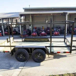 6.4×12 Straight Deck Utility Trailer 4.5ft Ladder Racks (2) 3,500lb Axles