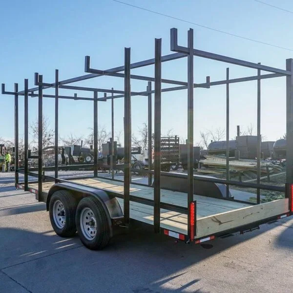 6.4 x 16 Straight Deck Tandem Axle Utility Trailer w/ 6ft Ladder Racks 6.4 x 16 Straight Deck Tandem Axle Utility Trailer w/ 6ft Ladder Racks