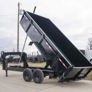 7×16 Gorilla Telescopic Gooseneck IBeam Dump Trailer 3ft Sides (2) 7K Axles