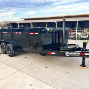 7×16 Gorilla Telescopic IBeam Dump Trailer with 3ft Sides (2) 7K Axles 14k GVWR