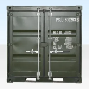 8Ft One Trip Shipping Container (Green) - M-W Containers