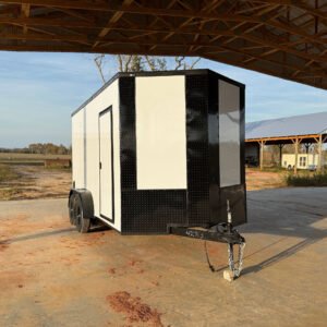 7x14TA Collins Custom Cargo White Blackout Enclosed Cargo Trailer