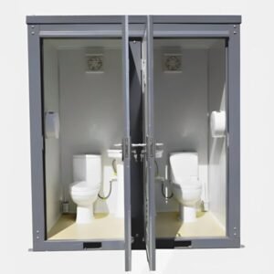 Dual Portable Toilet And Bathroom (Mobile Restroom w Sink 110V) - M-W Containers