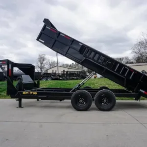 Hydraulic 7’x16′ 2ft Side Gooseneck Dump Trailer (2) 7K Axles