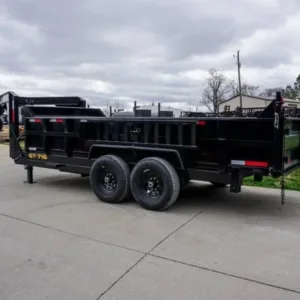 Hydraulic 7’x16′ 2ft Side Gooseneck Dump Trailer (2) 7K Axles