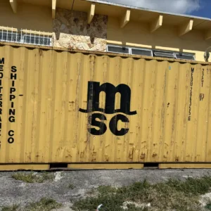 Used 20ft Conex Shipping / Storage Container – Yellow/Gold – Priced to Sell! - First Choice Shipping Containers