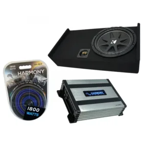 Compatible with 2009-2020 Ford F-150 Super Cab Truck Kicker Comp C12 Single 12" Sub Box Enclosure & Harmony HA-A400.1 Amp