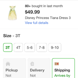 Disney Princess Tiana Girls Dress Mystery Box (Size 3) - Case Pack - 4 Dresses Per Box