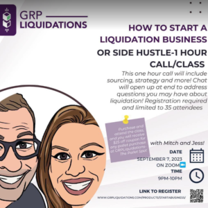 How to start a liquidation business or side hustle- pre-recorded course- link to view in confirmation email!