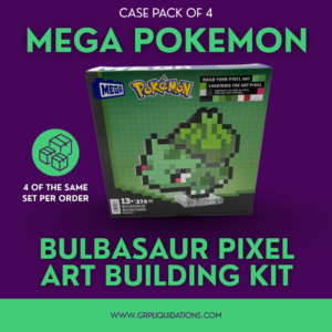 MEGA Pokémon Bulbasaur Pixel Art Building Kit - Case Pack of 4