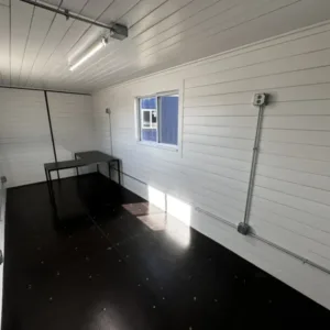 20ft 20’ Slate Gray Shiplap 120V Shipping Container Office Mini Split, slate 20ft shipping container for sale at AnchorBox (view 4)