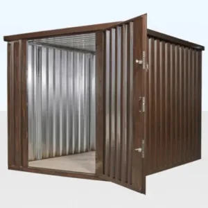 Wood-Effect Flat Packed Storage Container 2M X 2.1M, wood shipping container for sale at AnchorBox (view 3)