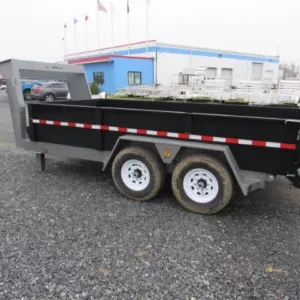 BWise 7 x 14 Gooseneck Dump Trailer Combo Gate & Ramps, gooseneck 7x14 dump trailer for sale at AnchorBox (view 2)