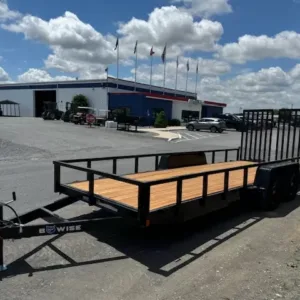 BWise 7 x 20 Low Profile Equipment Trailer Landscape Ramp, bwise 7x20 utility trailer for sale at AnchorBox (view 4)
