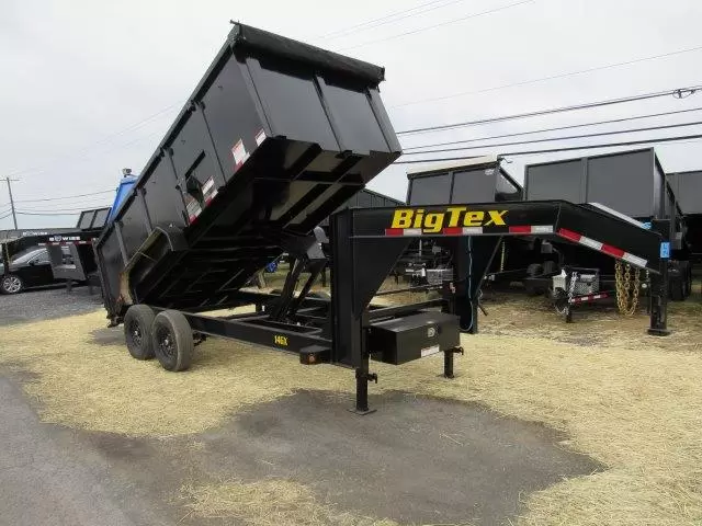 Big Tex 7 x 16 Gooseneck Dump Trailer Solid High Sides Big 7 x 16 Gooseneck Dump Trailer for sale at AnchorBox Containers