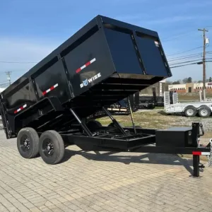 BWise 7 x 14 High Side Dump Trailer Barn Doors, high 7x14 dump trailer for sale at AnchorBox (view 3)