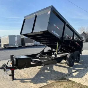 BWise 7 x 14 High Side Dump Trailer Barn Doors, high 7x14 dump trailer for sale at AnchorBox (view 4)