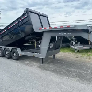 Bwise 7 x 16 Gooseneck Dump Trailer for sale at AnchorBox Containers