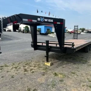 BWise 8.5 x 24 Gooseneck Equipment Trailer Ladder Ramps, 8.5x24 equipment trailer for sale at AnchorBox (view 5)