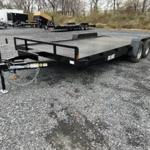 Car Mate 7 x 18 Open Car Trailer Full Steel Deck, full 7x18 open car hauler for sale at AnchorBox (view 2)