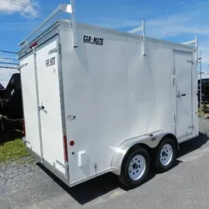Car Mate 7 x 12 V-Nose Enclosed Trailer, car 7x12 contractor trailer for sale at AnchorBox (view 3)