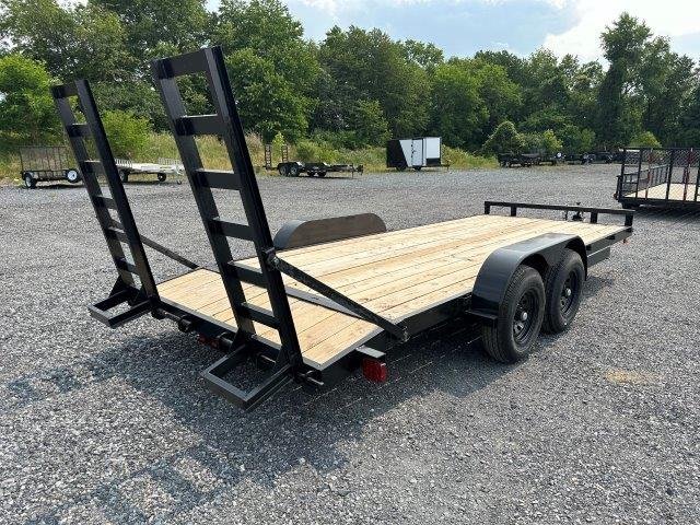 Carry On 7 x 18 Low Profile Equipment Trailer Ladder Ramps Carry On 7 x 18 Low Profile Equipment Trailer Ladder Ramps, profile 7x18 equipment trailer for sale at AnchorBox (view 3)
