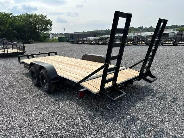 Carry On 7 x 18 Low Profile Equipment Trailer Ladder Ramps Carry On 7 x 18 Low Profile Equipment Trailer Ladder Ramps, profile 7x18 equipment trailer for sale at AnchorBox (view 2)