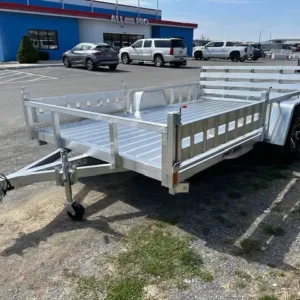 Sport Haven 7×12 Aluminum Utility Trailer Side ATV Ramps, haven 7x12 aluminum trailer for sale at AnchorBox (view 4)