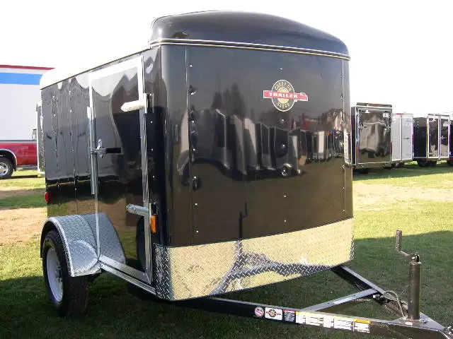 Carry On 5 x 8 Enclosed Cargo Trailer Side Door Side 5x8 Enclosed Car Hauler for sale at AnchorBox Containers